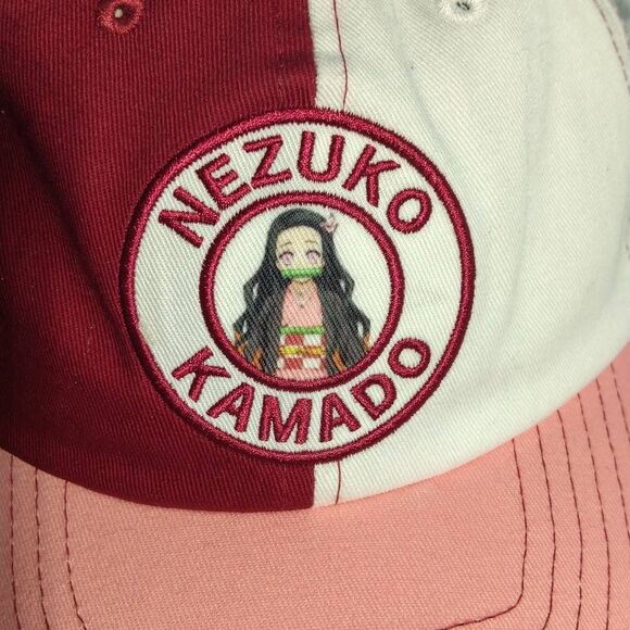 Demon Slayer Nezuko Kamado Kimetsu No Yaiba Half Half Cap NWT - Picture 1 of 9